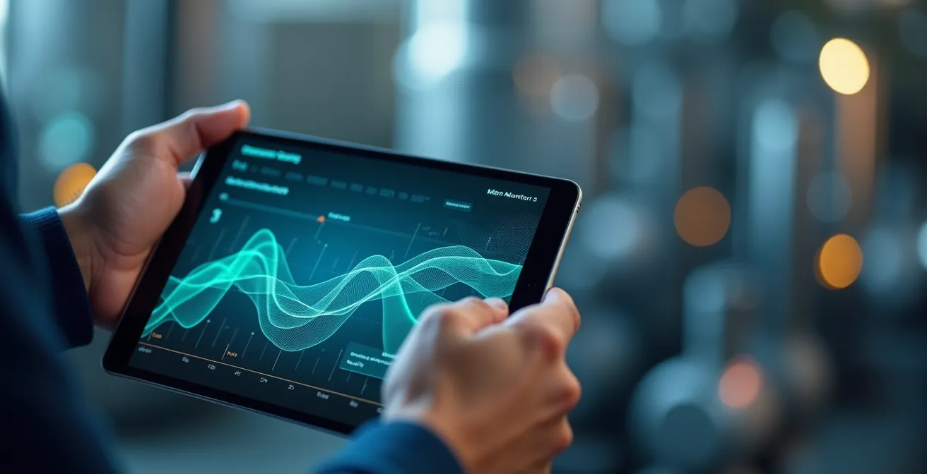 Interface de surveillance à distance d'un système énergétique mobile avec graphiques de performance